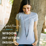 Crystal Flow with Apatite & woman wearing necklace
